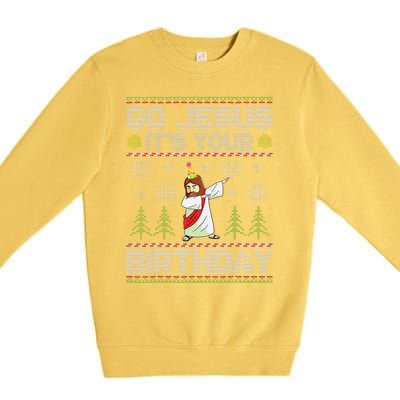 Go Jesus Its Your Birthday Ugly Christmas Sweater Funny Premium Crewneck Sweatshirt