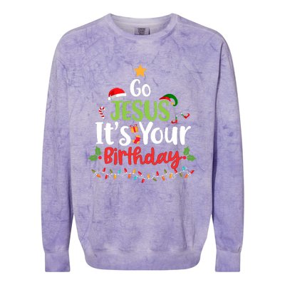 Go Jesus It's Your Birthday Funny Christmas Gifts Colorblast Crewneck Sweatshirt