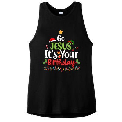 Go Jesus It's Your Birthday Funny Christmas Gifts Ladies PosiCharge Tri-Blend Wicking Tank