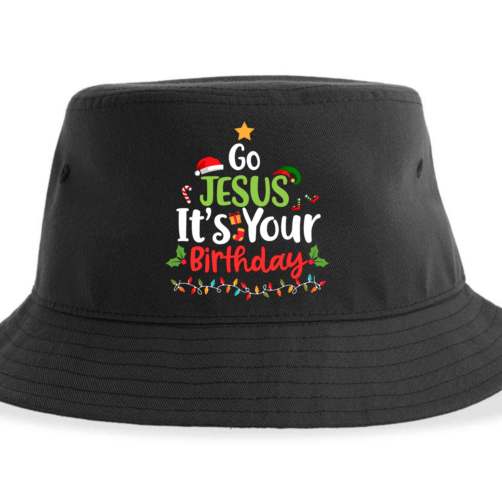 Go Jesus It's Your Birthday Funny Christmas Gifts Sustainable Bucket Hat