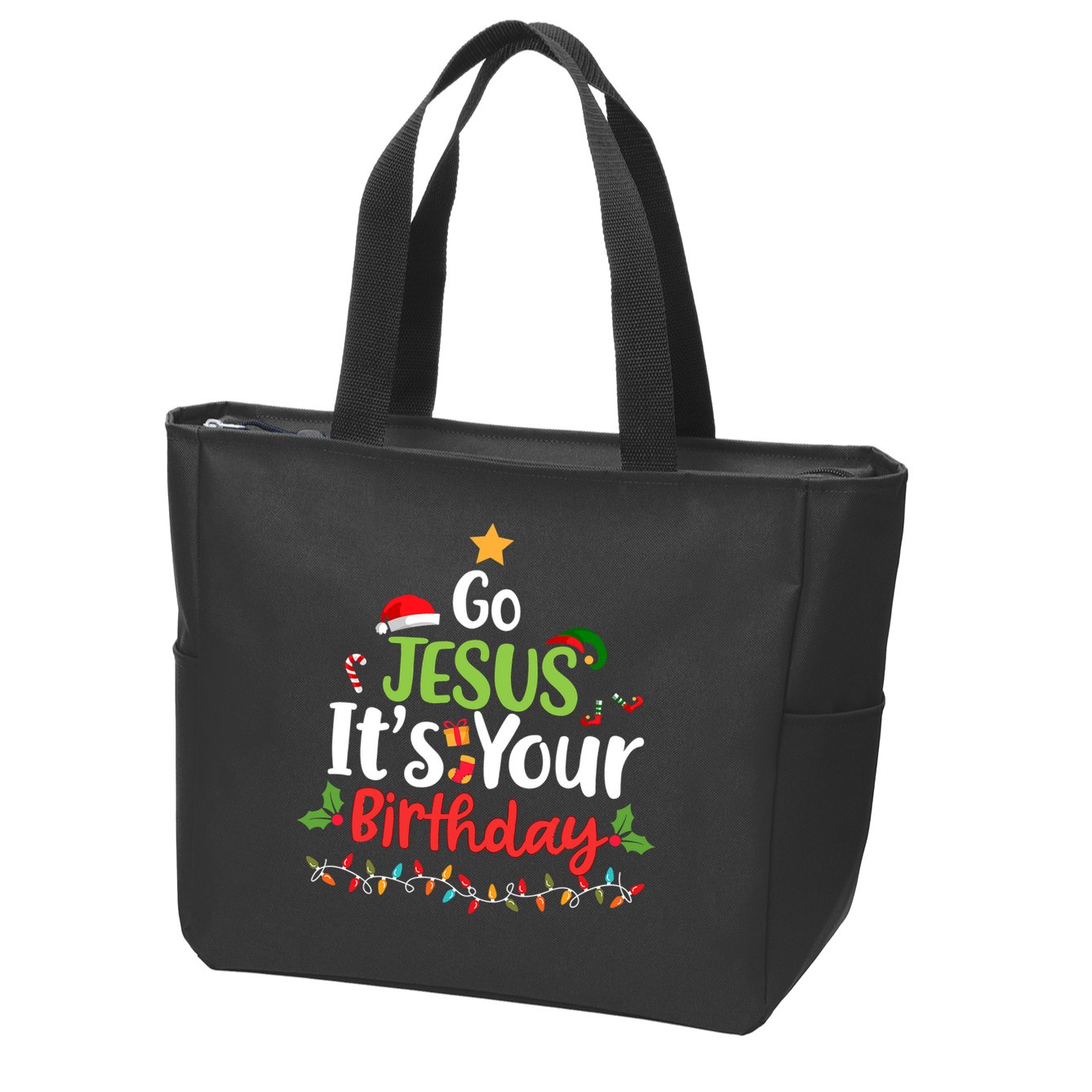 Go Jesus It's Your Birthday Funny Christmas Gifts Zip Tote Bag