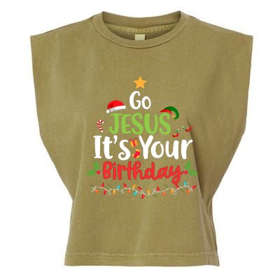 Go Jesus It's Your Birthday Funny Christmas Gifts Garment-Dyed Women's Muscle Tee