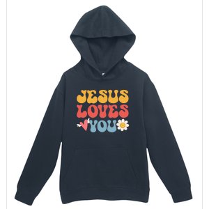 Groovy Jesus Loves You Christian 70's Hippie Urban Pullover Hoodie