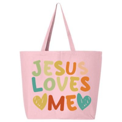 Groovy Jesus Loves Me Biblical Christian Church Retro 25L Jumbo Tote