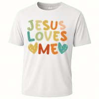 Groovy Jesus Loves Me Biblical Christian Church Retro Cooling Performance Crew T-Shirt