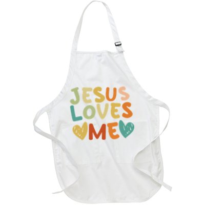 Groovy Jesus Loves Me Biblical Christian Church Retro Apron