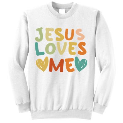 Groovy Jesus Loves Me Biblical Christian Church Retro Sweatshirt