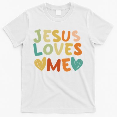 Groovy Jesus Loves Me Biblical Christian Church Retro T-Shirt