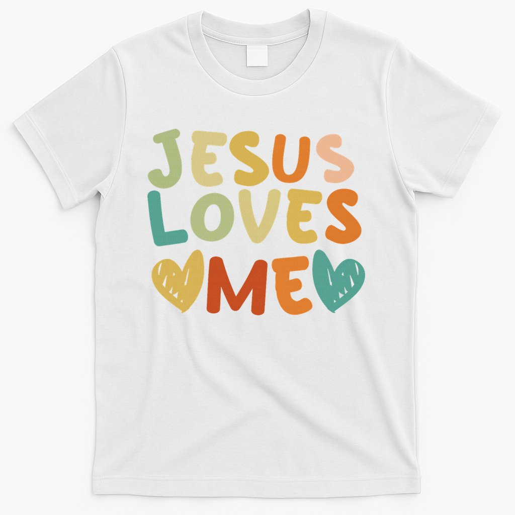 Groovy Jesus Loves Me Biblical Christian Church Retro T-Shirt