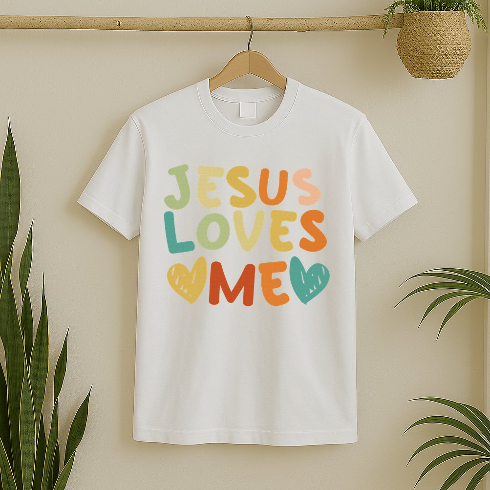 Groovy Jesus Loves Me Biblical Christian Church Retro T-Shirt