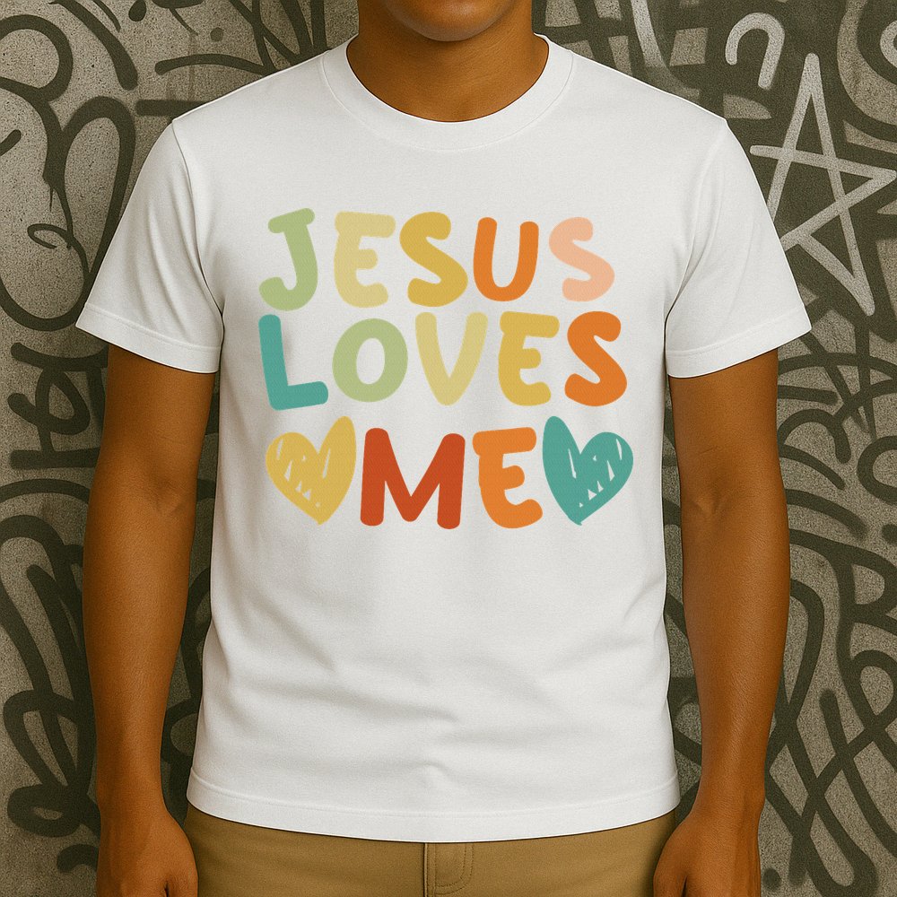 Groovy Jesus Loves Me Biblical Christian Church Retro T-Shirt