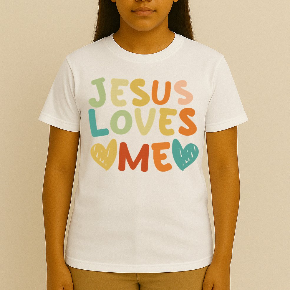 Groovy Jesus Loves Me Biblical Christian Church Retro T-Shirt