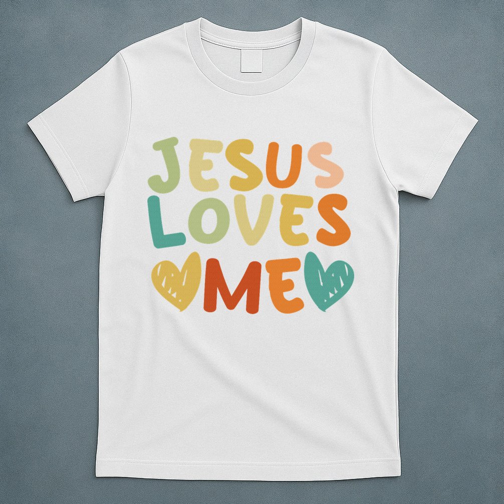 Groovy Jesus Loves Me Biblical Christian Church Retro T-Shirt