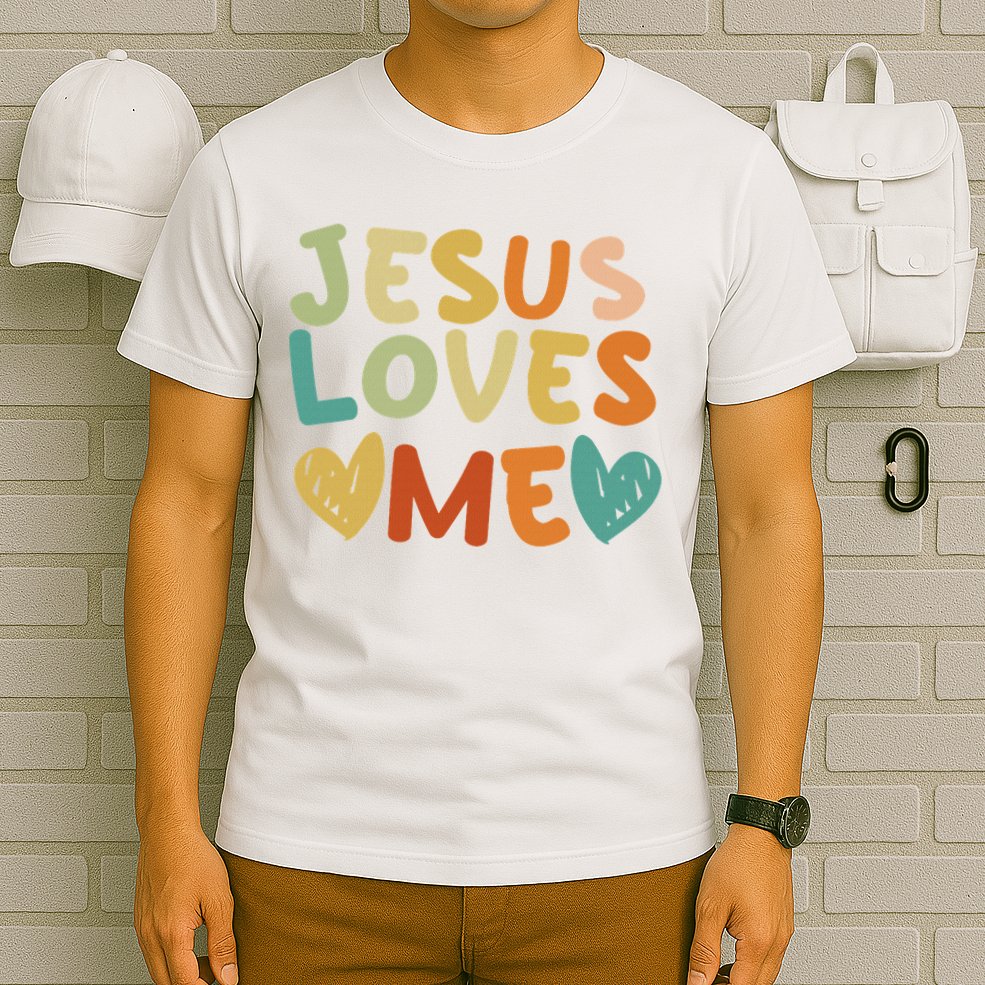 Groovy Jesus Loves Me Biblical Christian Church Retro T-Shirt