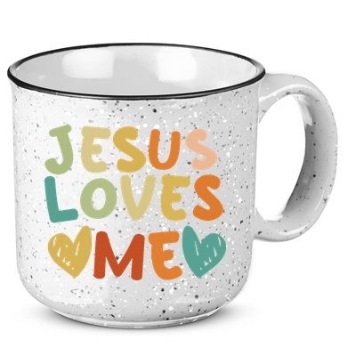 Groovy Jesus Loves Me Biblical Christian Church Retro 15oz Campfire Ceramic Mug