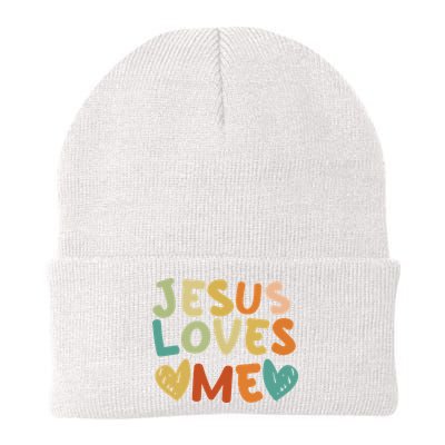Groovy Jesus Loves Me Biblical Christian Church Retro Beanie