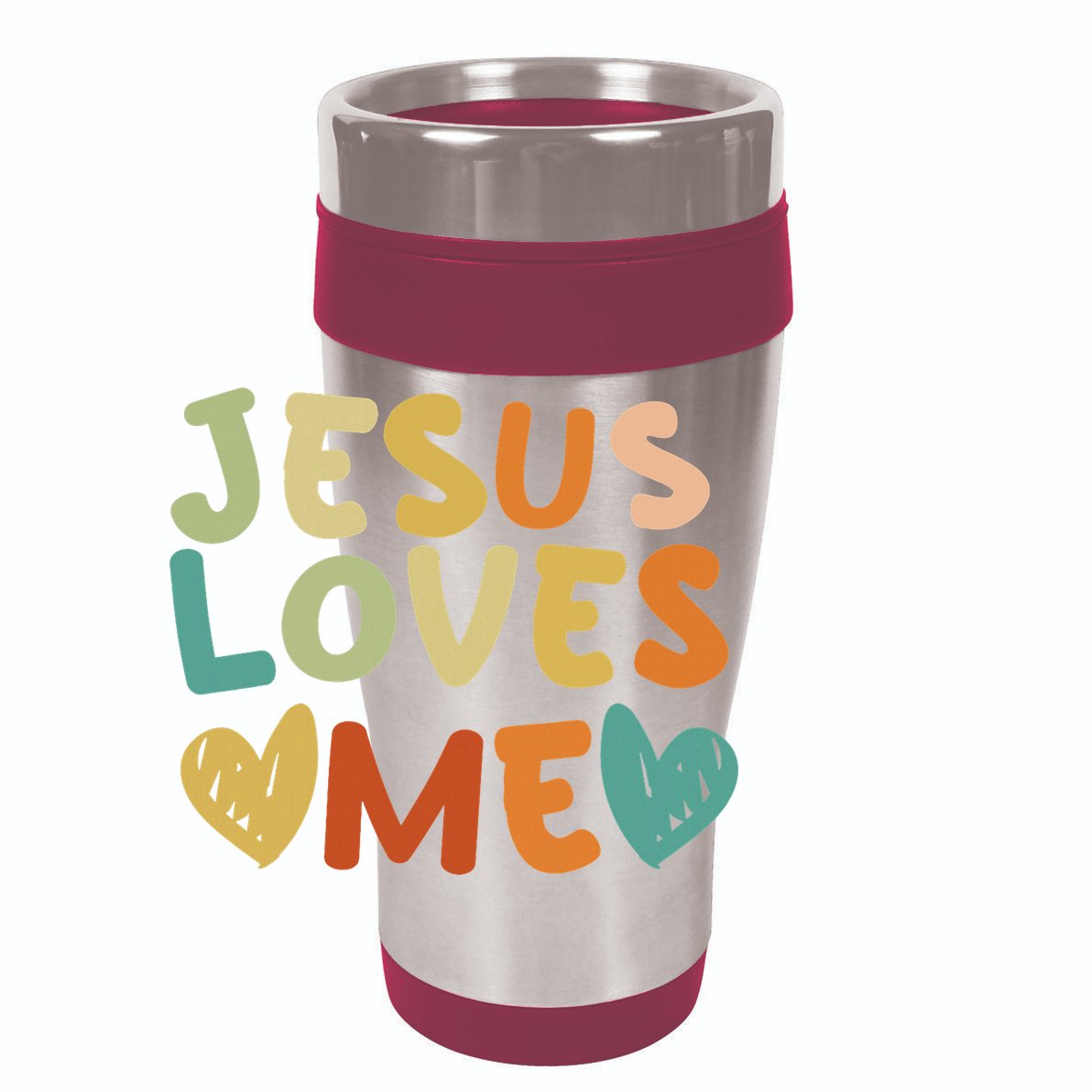 Groovy Jesus Loves Me Biblical Christian Church Retro 12oz Stainless Steel Coffee Mug