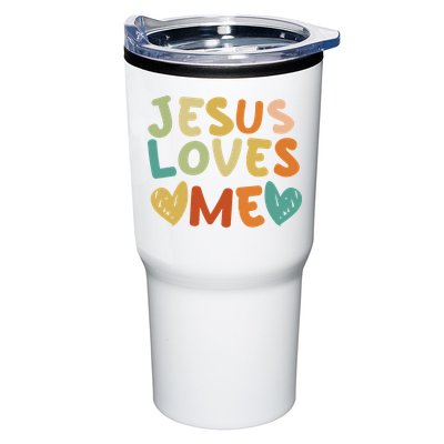 Groovy Jesus Loves Me Biblical Christian Church Retro Tumbler