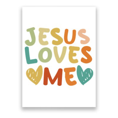 Groovy Jesus Loves Me Biblical Christian Church Retro Poster