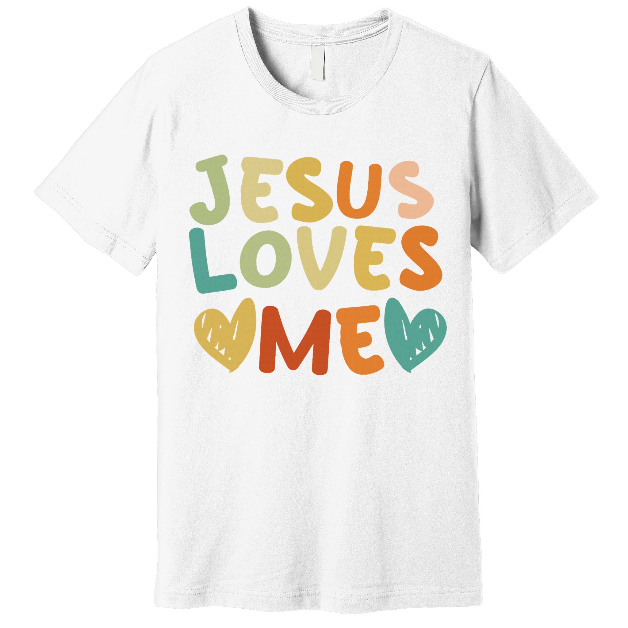 Groovy Jesus Loves Me Biblical Christian Church Retro Premium T-Shirt