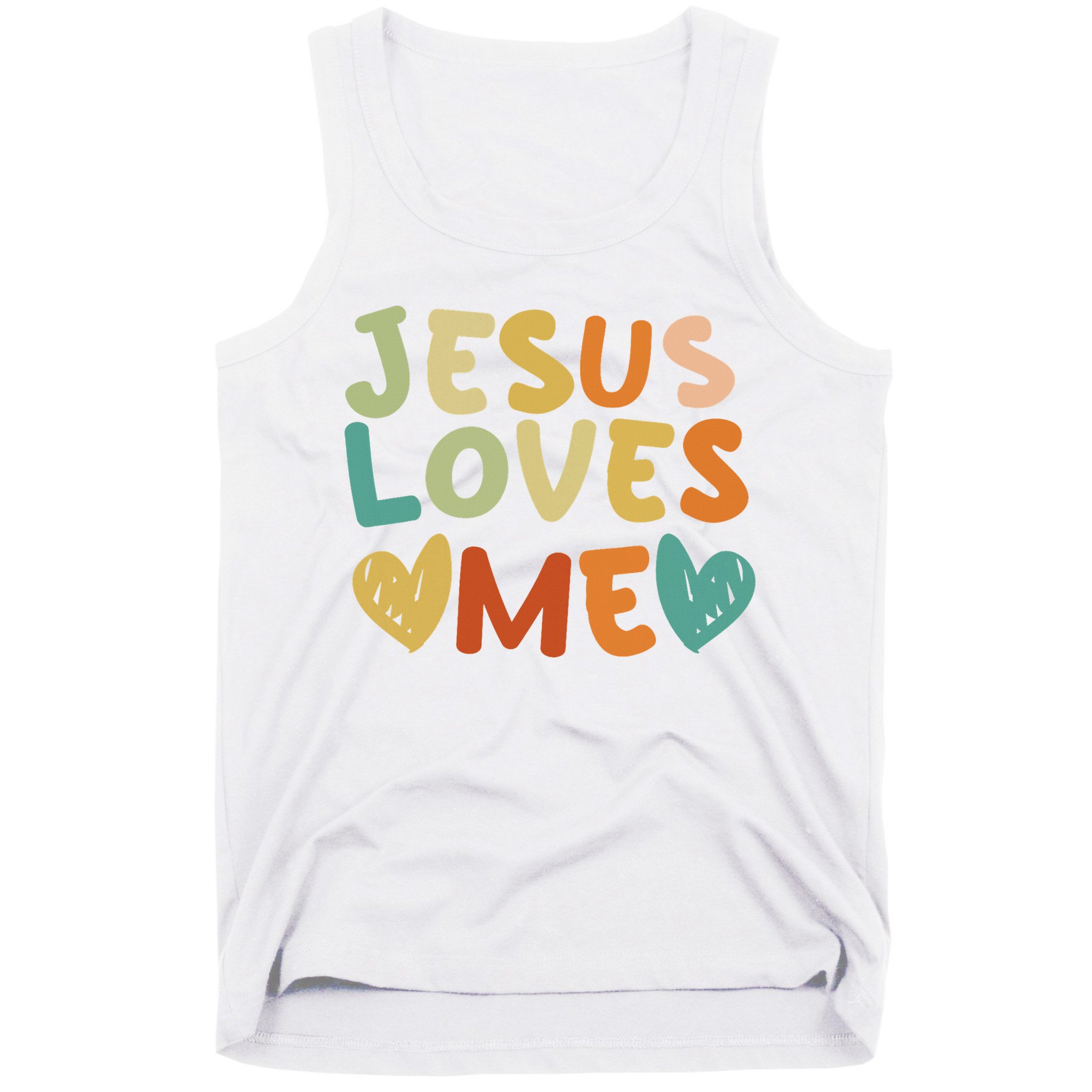 Groovy Jesus Loves Me Biblical Christian Church Retro Tank Top