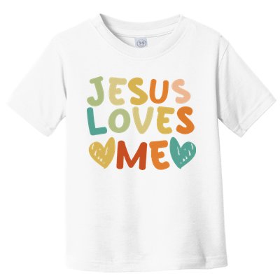 Groovy Jesus Loves Me Biblical Christian Church Retro Toddler T-Shirt