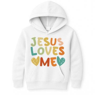 Groovy Jesus Loves Me Biblical Christian Church Retro Kids Hoodie
