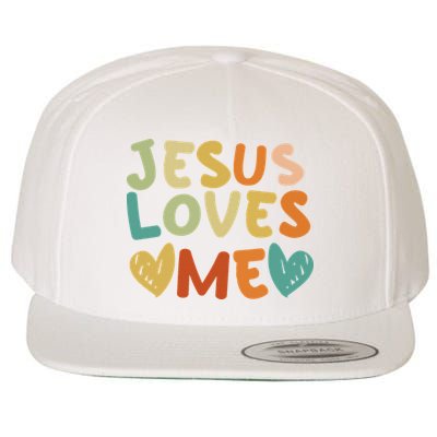 Groovy Jesus Loves Me Biblical Christian Church Retro Wool Snapback Cap