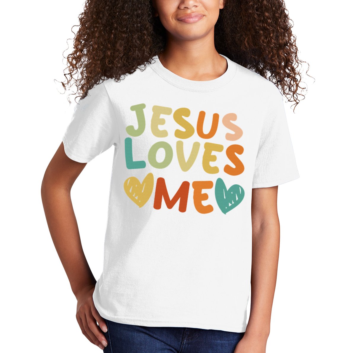 Groovy Jesus Loves Me Biblical Christian Church Retro Kids T-Shirt