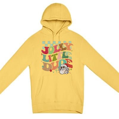 Groovy Jolly Little Dude Retro Christmas Premium Pullover Hoodie