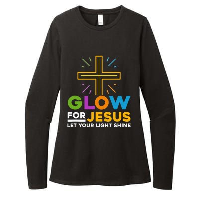 Glowfor Jesus Let Your Light Shine Faith Cross Christian Womens CVC Long Sleeve Shirt