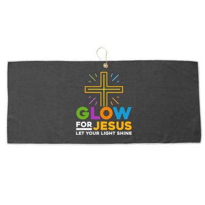 Glowfor Jesus Let Your Light Shine Faith Cross Christian Large Microfiber Waffle Golf Towel