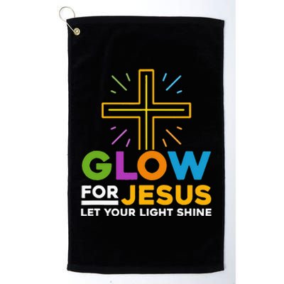 Glowfor Jesus Let Your Light Shine Faith Cross Christian Platinum Collection Golf Towel