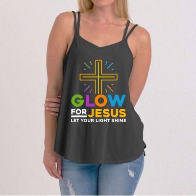 Glowfor Jesus Let Your Light Shine Faith Cross Christian Women's Strappy Tank