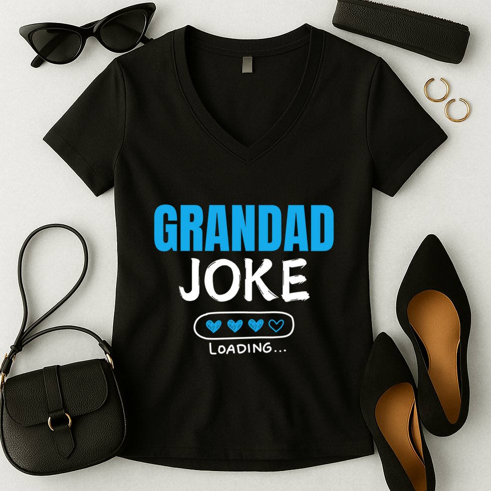 Grandad Joke Loading Funny Grandad Fathers Day Women's V-Neck T-Shirt