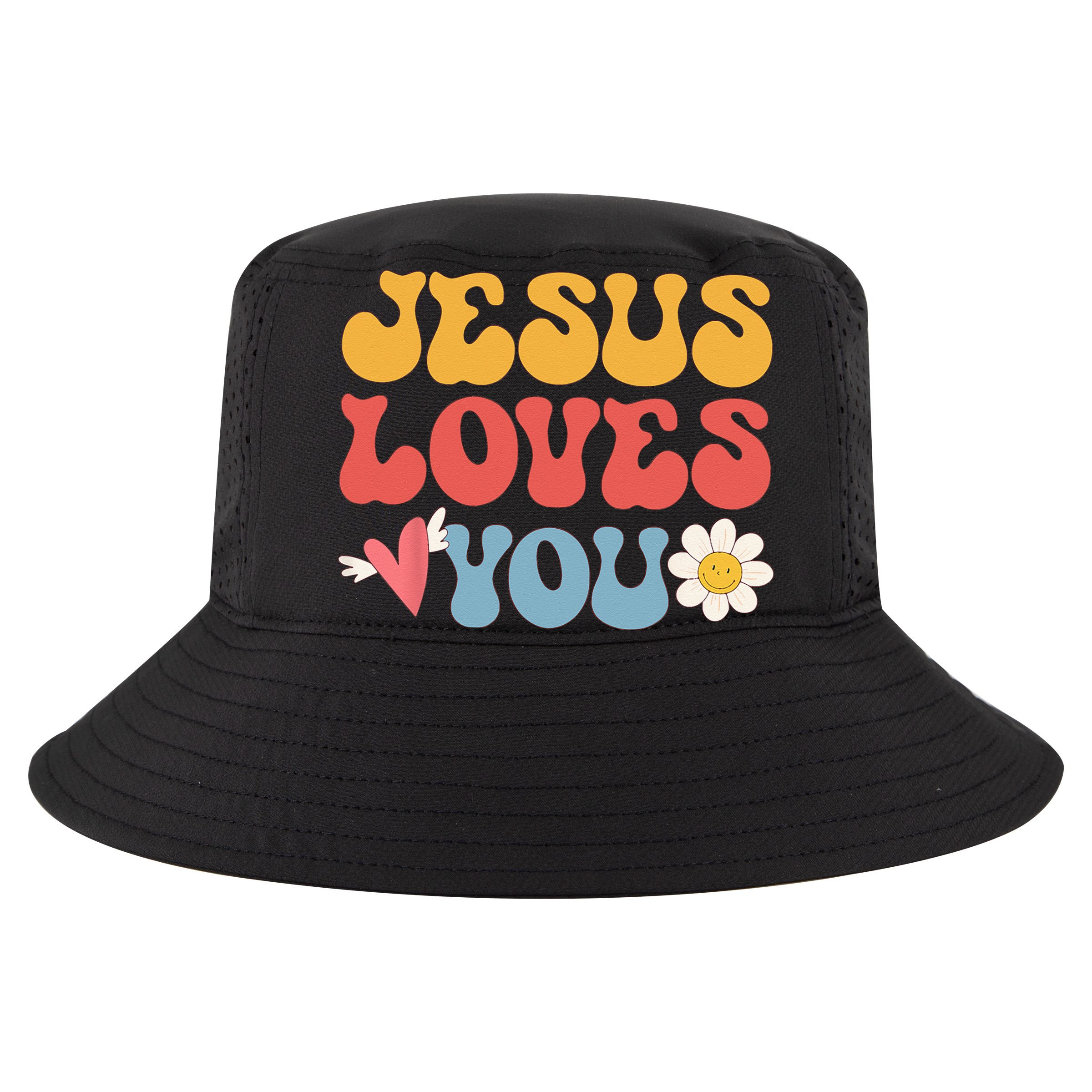 Groovy Jesus Loves You Christian 70s Hippie Cooling Performance Crew T-Shirt