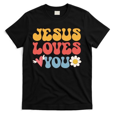 Groovy Jesus Loves You Christian 70s Hippie T-Shirt