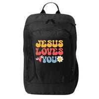 Groovy Jesus Loves You Christian 70s Hippie City Backpack