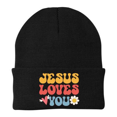 Groovy Jesus Loves You Christian 70s Hippie Beanie