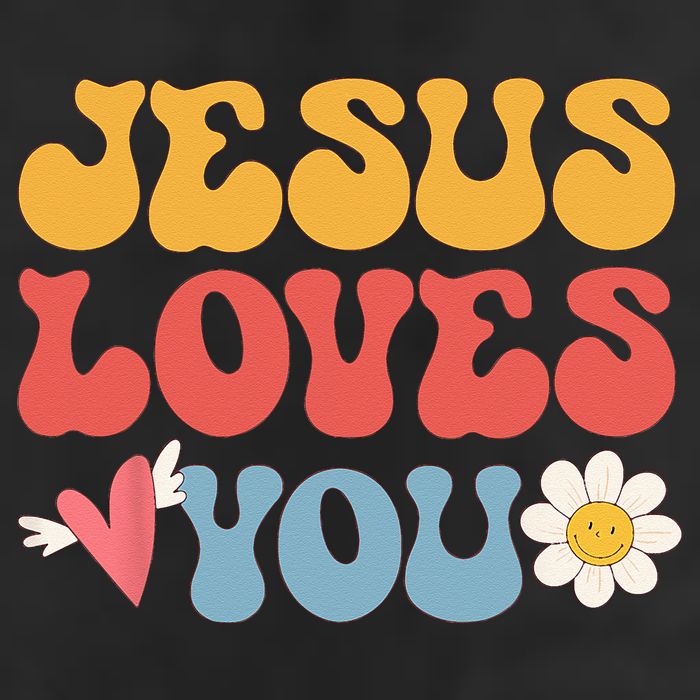 Groovy Jesus Loves You Christian 70s Hippie Beanie