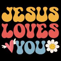 Groovy Jesus Loves You Christian 70s Hippie 16 in Basic Backpack