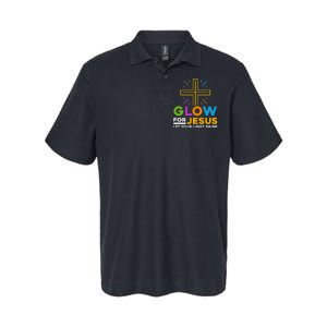 Glowfor Jesus Let Your Light Shine Faith Cross Christian Softstyle Adult Sport Polo