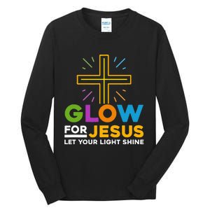 Glowfor Jesus Let Your Light Shine Faith Cross Christian Tall Long Sleeve T-Shirt