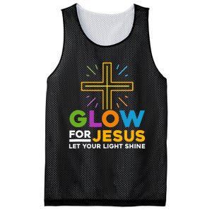 Glowfor Jesus Let Your Light Shine Faith Cross Christian Mesh Reversible Basketball Jersey Tank