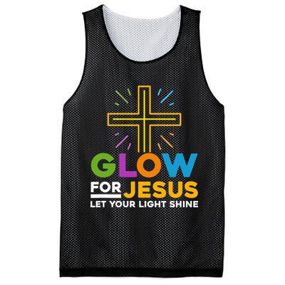 Glowfor Jesus Let Your Light Shine Faith Cross Christian Mesh Reversible Basketball Jersey Tank