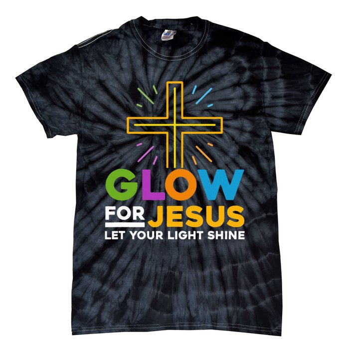 Glowfor Jesus Let Your Light Shine Faith Cross Christian Tie-Dye T-Shirt