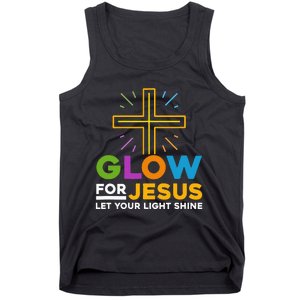 Glowfor Jesus Let Your Light Shine Faith Cross Christian Tank Top