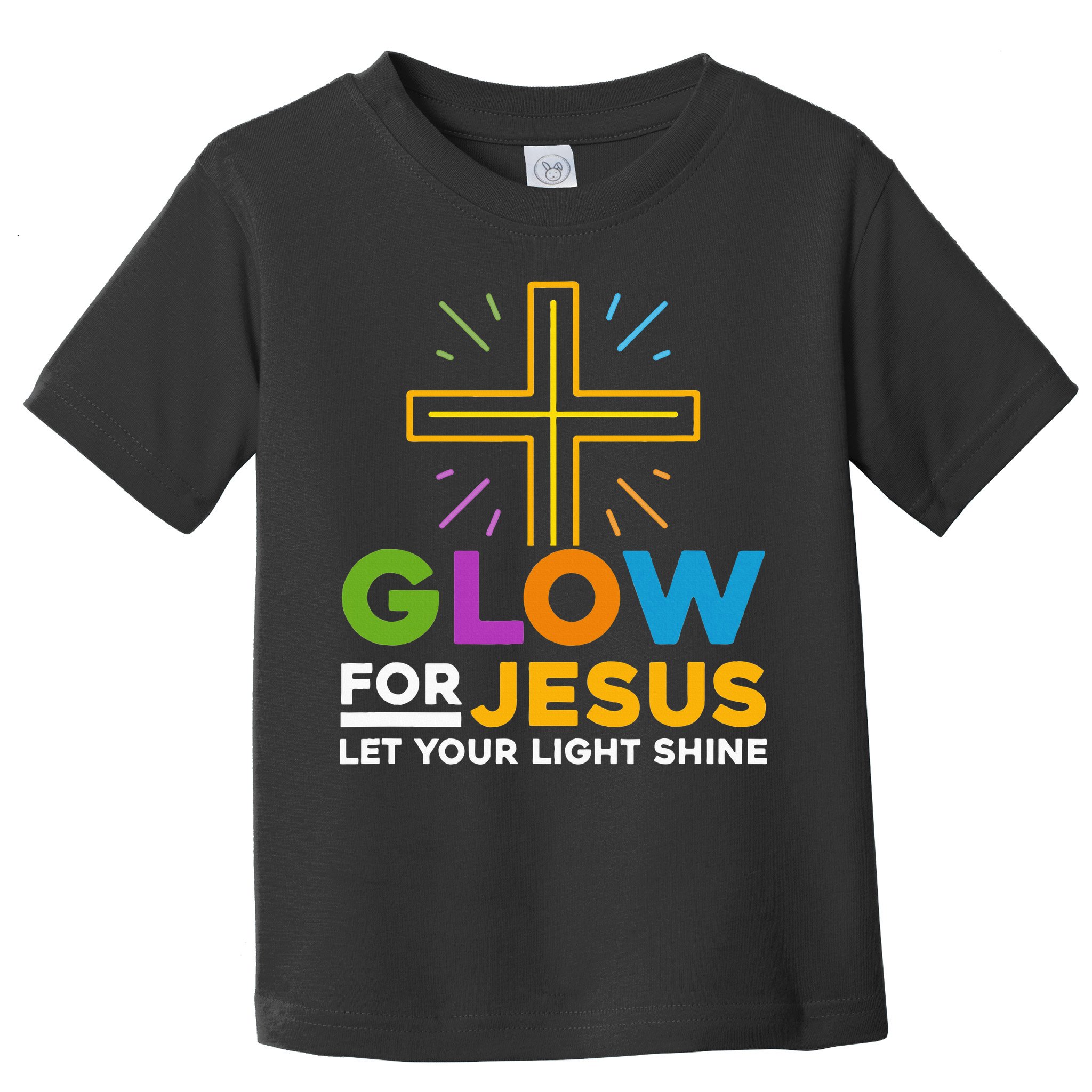 Glowfor Jesus Let Your Light Shine Faith Cross Christian Toddler T-Shirt