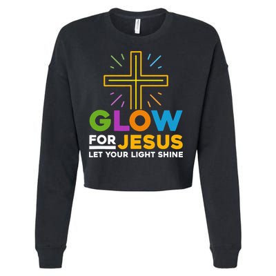 Glowfor Jesus Let Your Light Shine Faith Cross Christian Cropped Pullover Crew