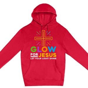 Glowfor Jesus Let Your Light Shine Faith Cross Christian Premium Pullover Hoodie